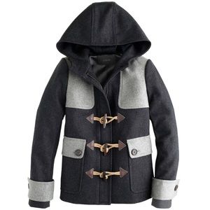 J. Crew Colorblock Duffle Toggle Front Grey Coat 4